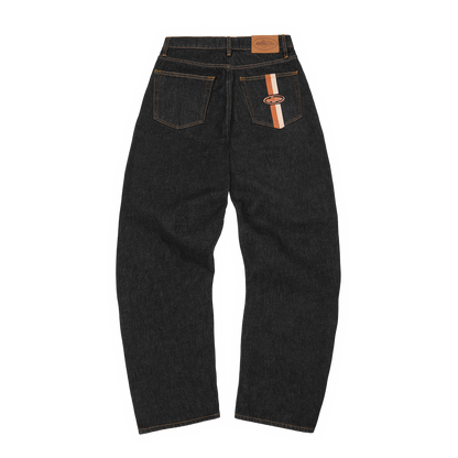 Corteiz DUAL STRIPE BAGGY JEANS [WASHED BLACK]