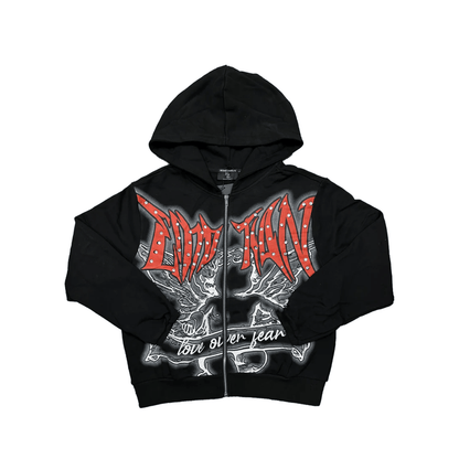 Mixed Emotions Black "Graffiti" Zipper Hoodie