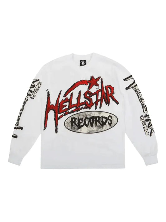 Hellstar Récords long sleeve Tshirt white