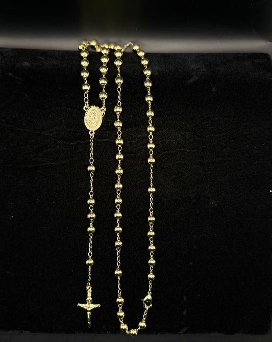 Rosario Virgen de Guadalupe Oro Laminado 14K