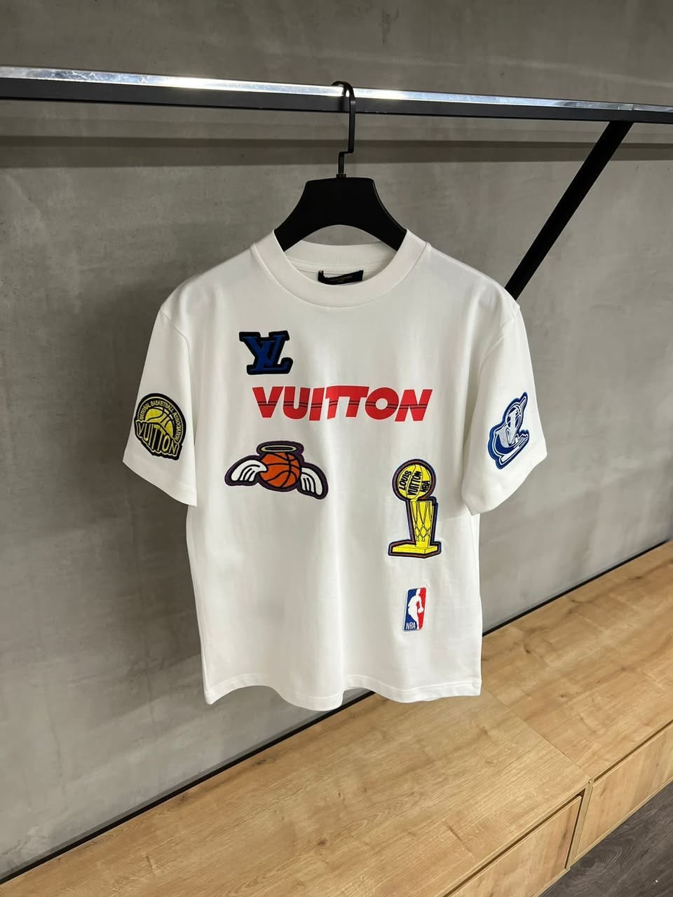 Louis Vuitton x NBA logo white Tshirt