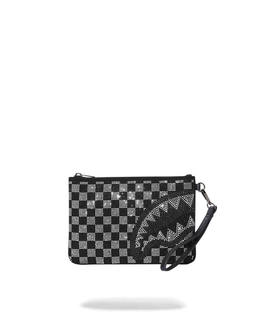 POCHETTE SPRAYGROUND TRINITY CHECKERED POUCHETTE NERO