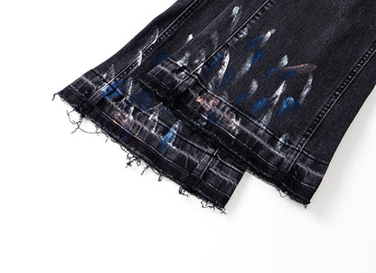Purple Jeans Black Flared Pu6039