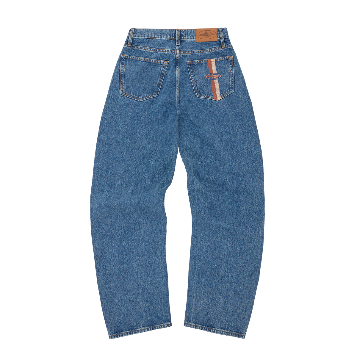 Corteiz DUAL STRIPE BAGGY JEANS [WASHED BLACK]