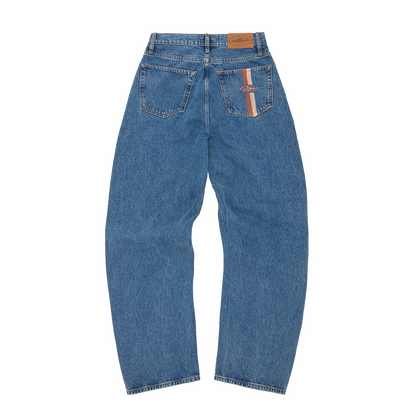 Corteiz DUAL STRIPE BAGGY JEANS [WASHED BLACK]