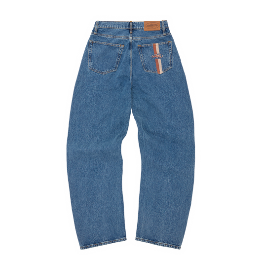 Corteiz DUAL STRIPE BAGGY JEANS [WASHED BLACK]