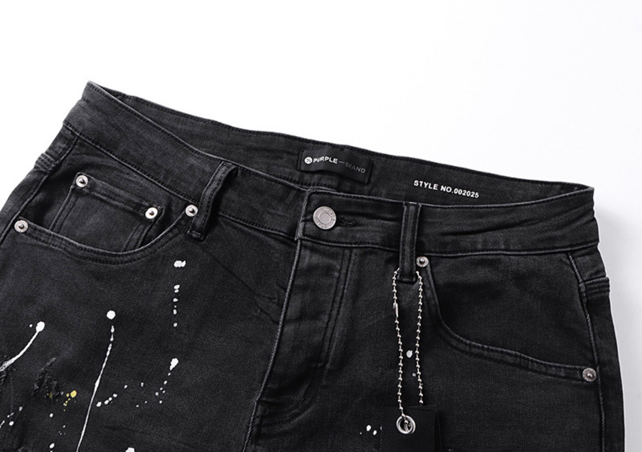 PURPLE FLARED BLACK JEANS PRINT P716