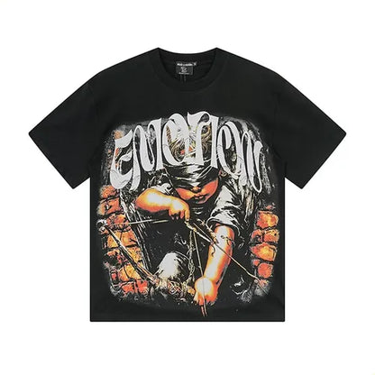 MIXED EMOTION IRON STONE BLACK TSHIRT