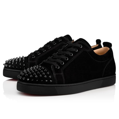 CHRISTIAN LOUBOUTIN LOUIS JUNIOR SPIKES BLACK CRYSTAL
