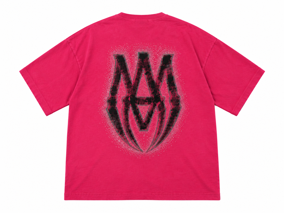 Amiri Rhinestone Metallic Pink Tshirt