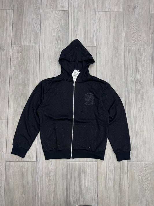 SAINT VANITY HOODIE RHINESTONE BLACK