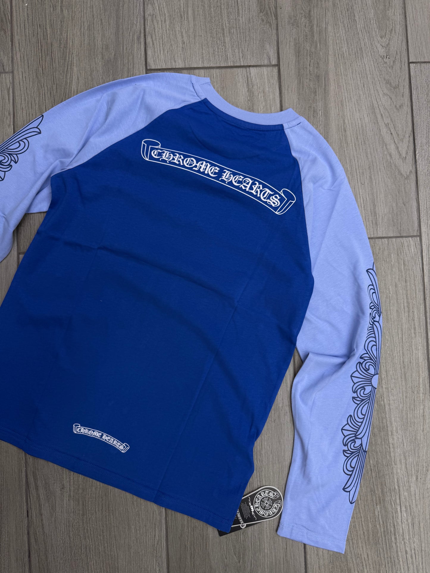 Chromehearts Blue Floral Long Mid Sleeve Tshirt