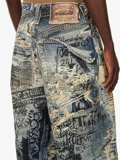 Acne Studios
Wide-Leg Printed Jeans Blue