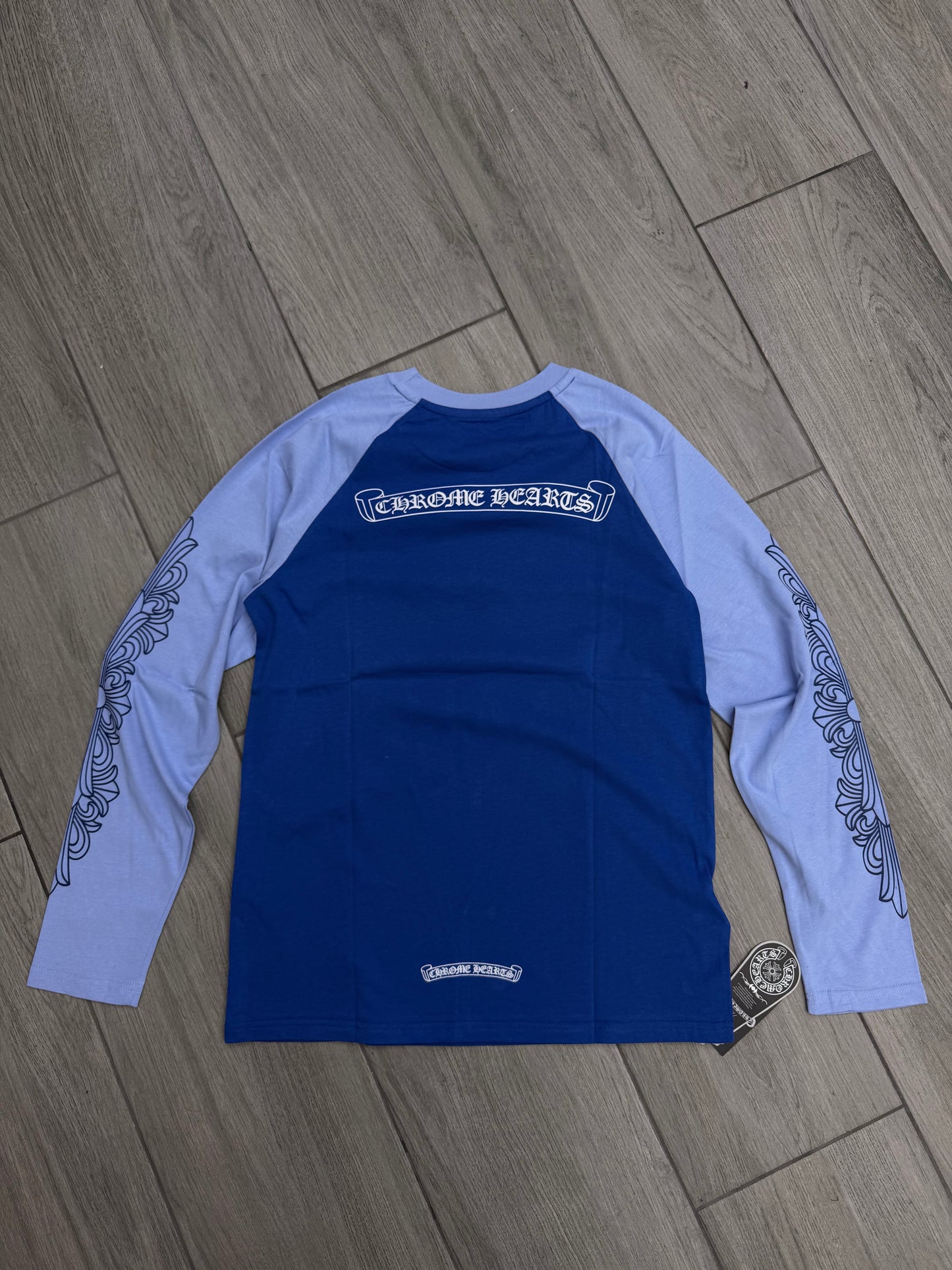 Chromehearts Blue Floral Long Mid Sleeve Tshirt