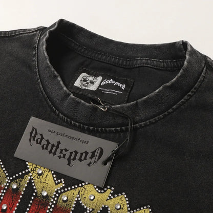 Godspeed rhinestone Miami Racing Black Tshirt