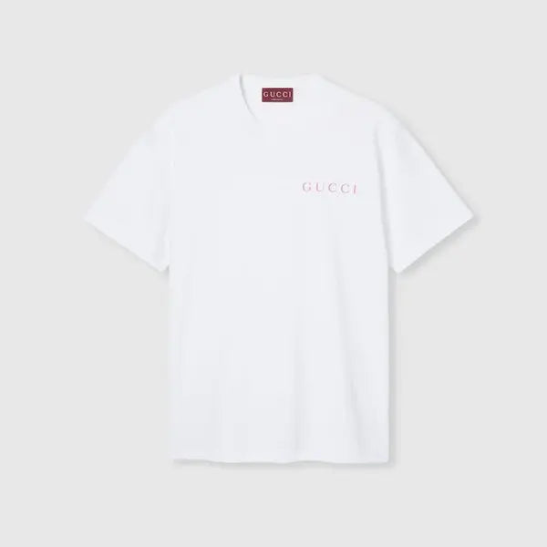 Gucci logo Pink White tee