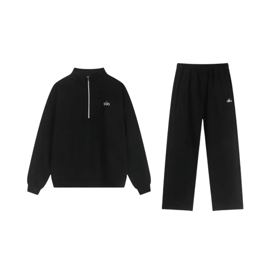 Alo Zip Pullover Black Full Set Black