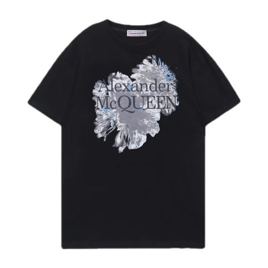 Alexander McQueen Dutch Flower Logo T-shirt Black