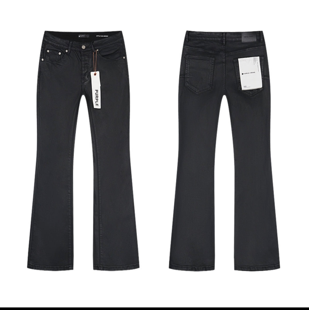 Purple Jeans Black Flared PU718