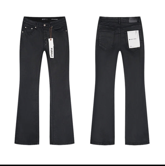 Purple Jeans Black Flared PU718