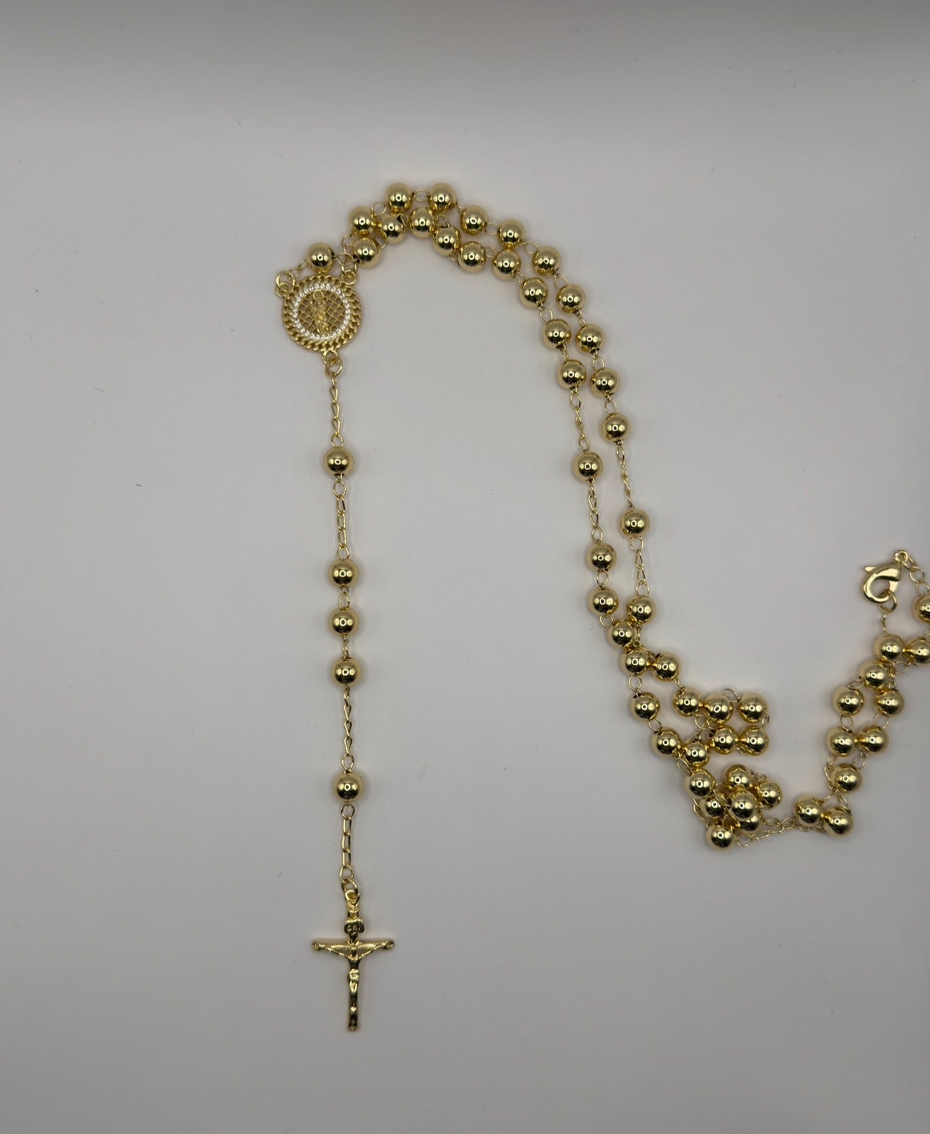 Rosario Clásico Spheres Oro Laminado 14K