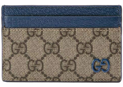 GUCCI CARDHOLDER BLUE/BEIGE CANVAS