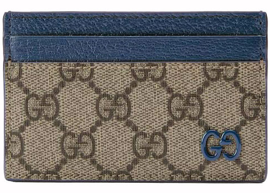 GUCCI CARDHOLDER BLUE/BEIGE CANVAS