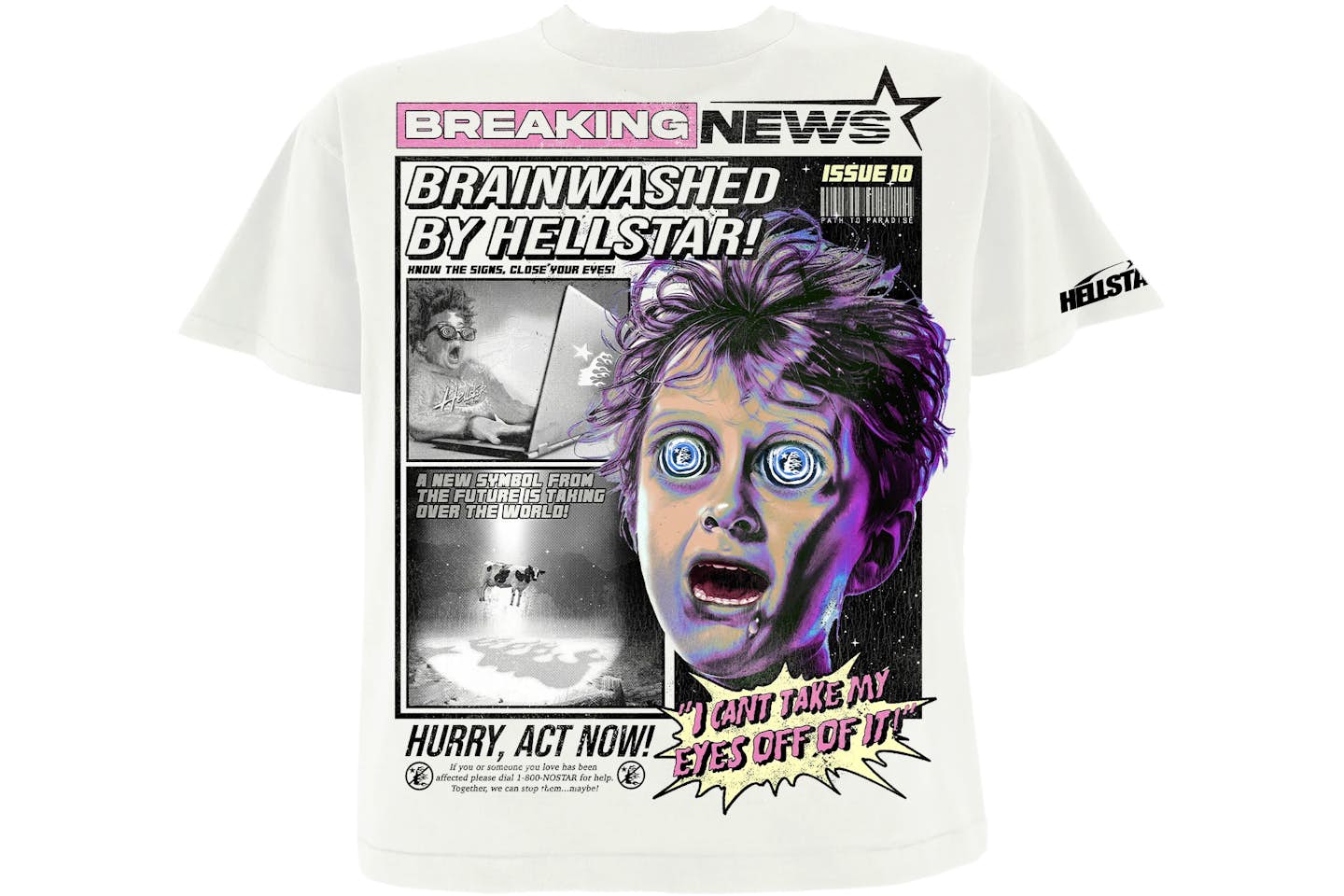 Hellstar Breaking news white Tshirt