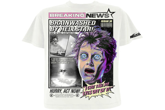 Hellstar Breaking news white Tshirt