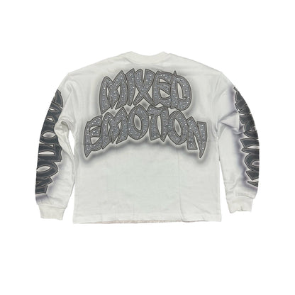 MIXED EMOTION RHINESTONE ZOMBIE RESURRECTIONLONG SLEEVE WHITE