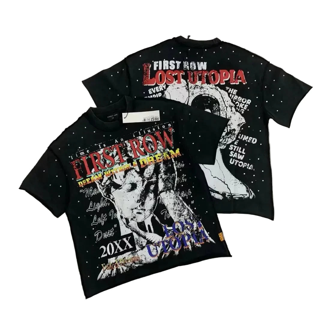 First Row Dream While Dream Black tee