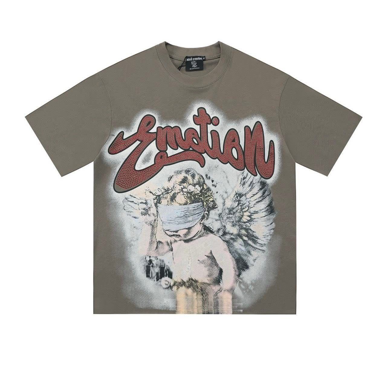 MIXED EMOTION CROPPED BLINDED ANGEL Brown TEE