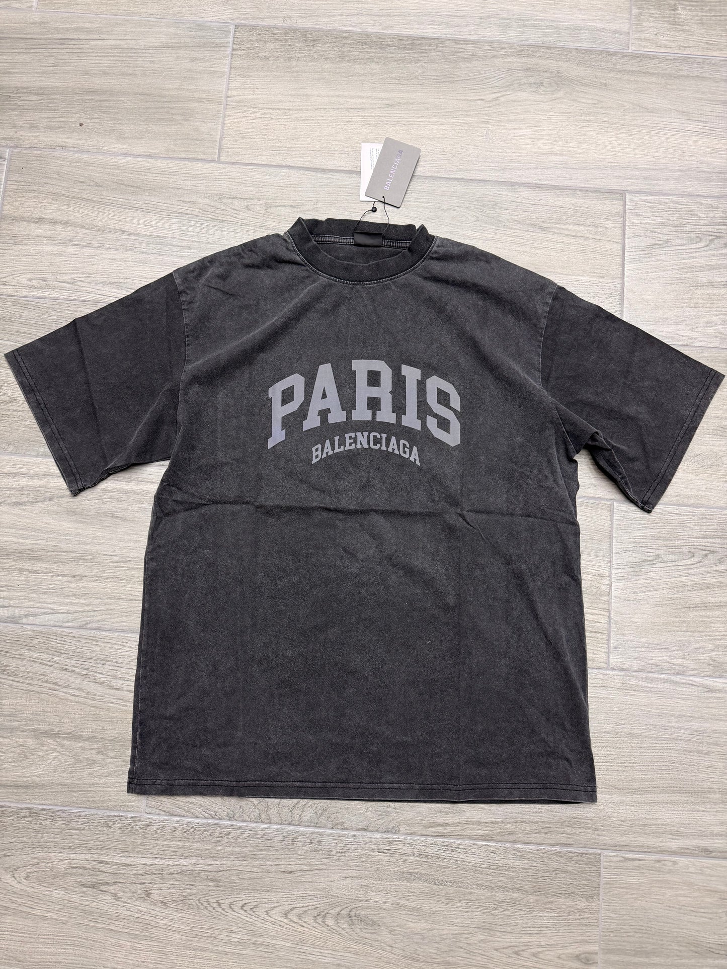 BALENCIAGA CITIES PARIS WASHINGTON GREY TEE