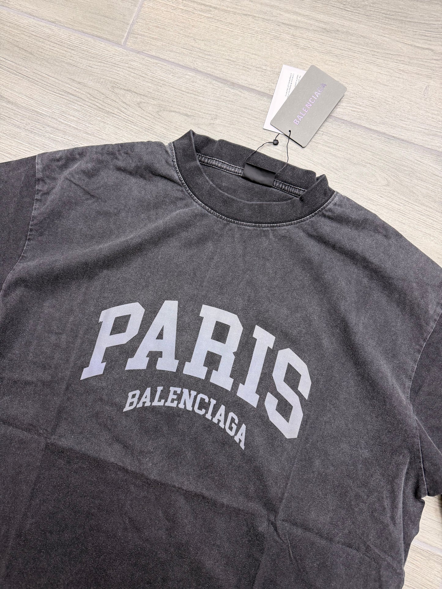 BALENCIAGA CITIES PARIS WASHINGTON GREY TEE