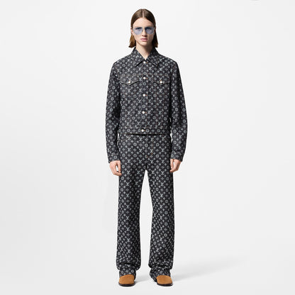Monogram Jacquard Denim Skate Pants