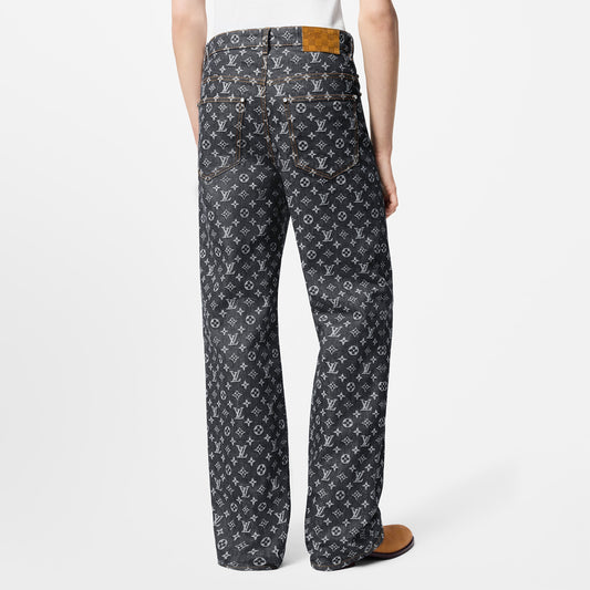 Monogram Jacquard Denim Skate Pants
