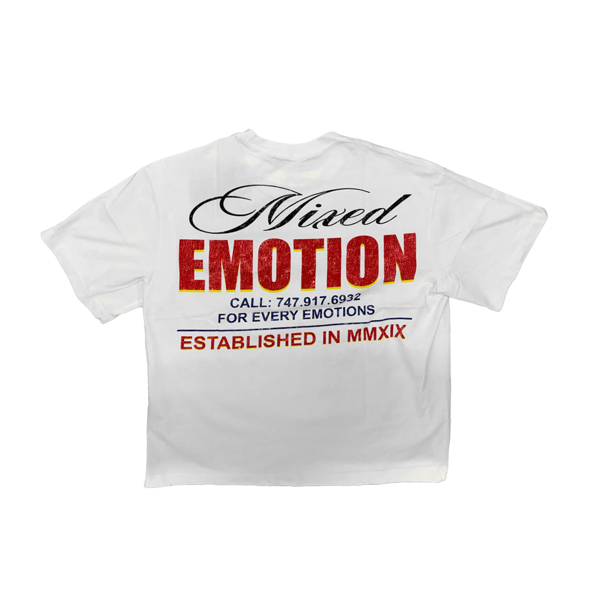 Mixed Emotion Unisex Lottery Crew Neck T-Shirt White