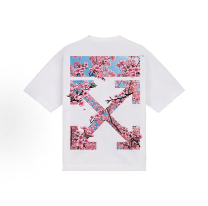 OFF WHITE 26SS RETRO SAKURA White TEE