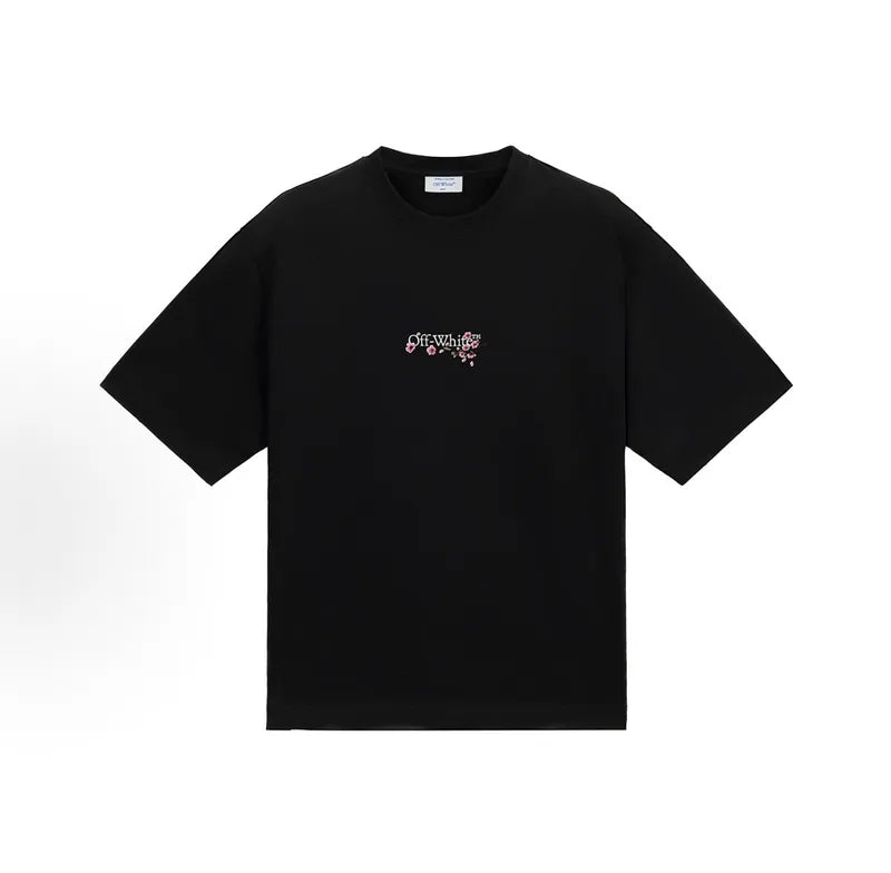 OFF WHITE 26SS RETRO SAKURA Black TEE