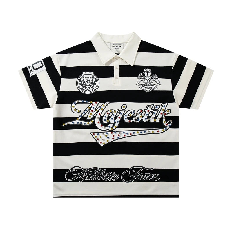 MAJESTIK PIQUE CUT & SEW POLO ZIP & SHORT SET (Chispas Colores)