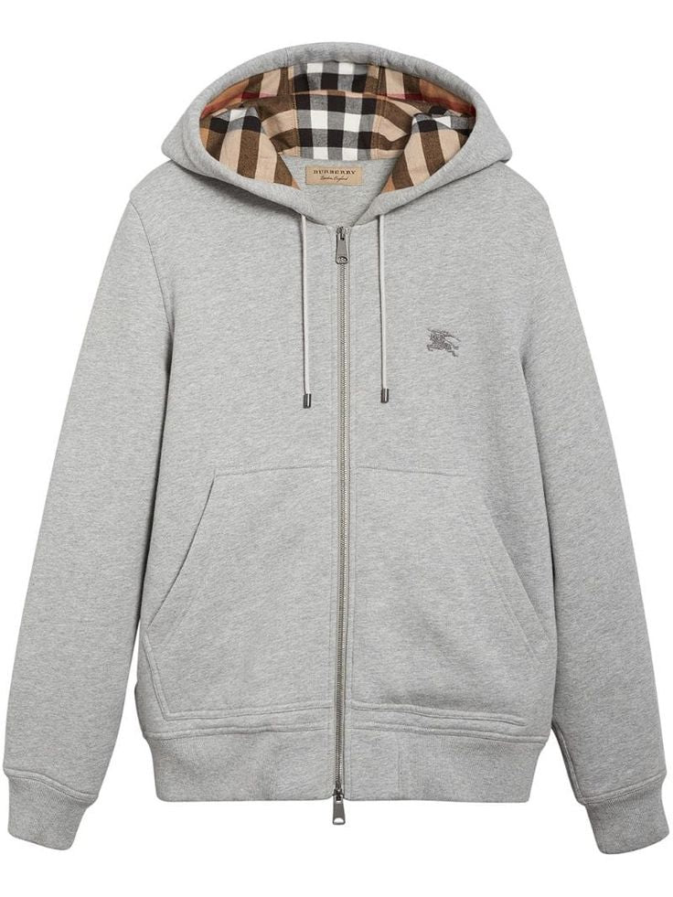 BURBERRY ZIP UP GREY HOODIE