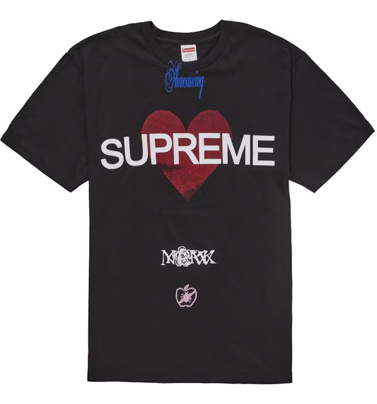 SUPREME HEART BLACK TEE