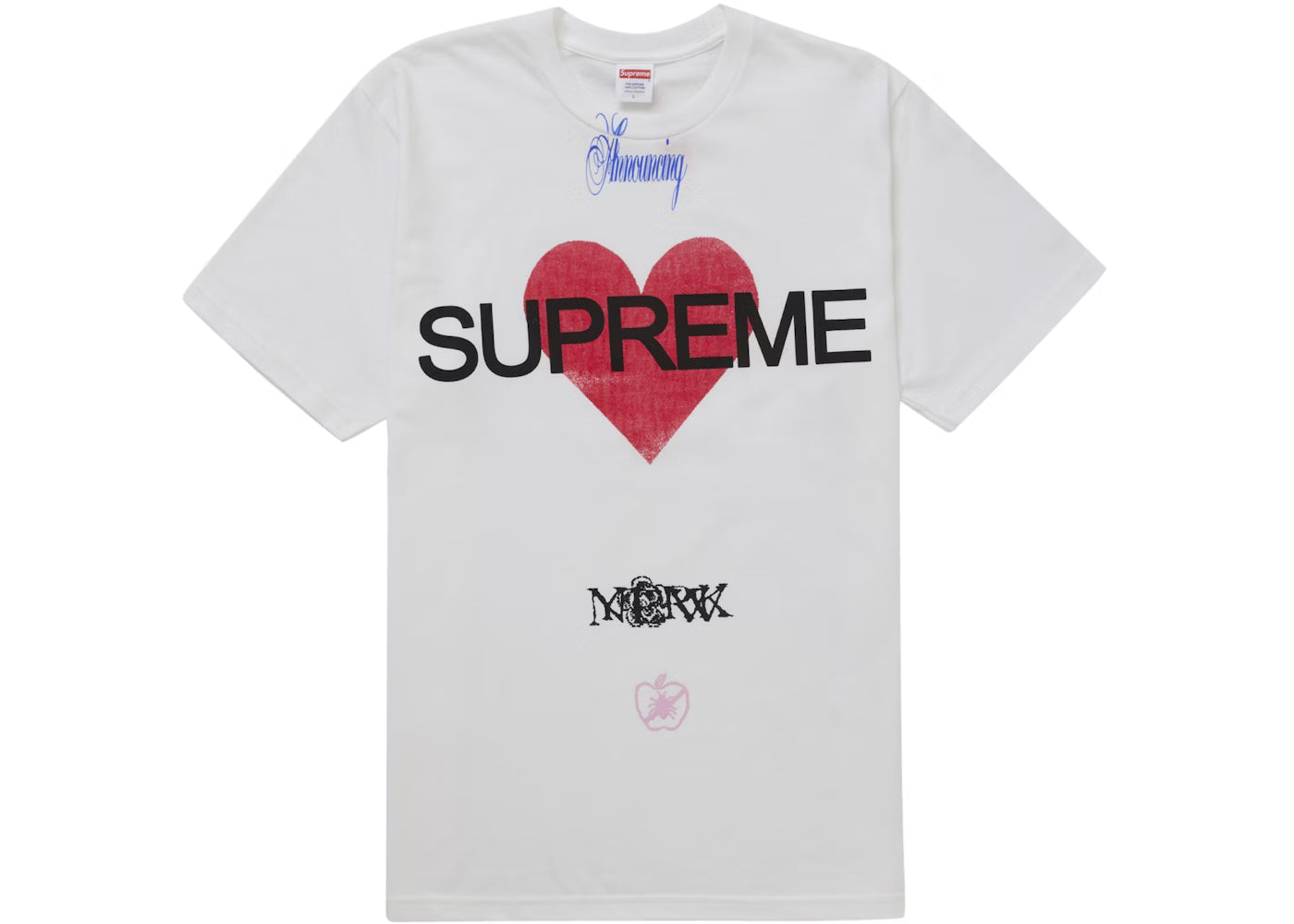 SUPREME HEART WHITE TEE