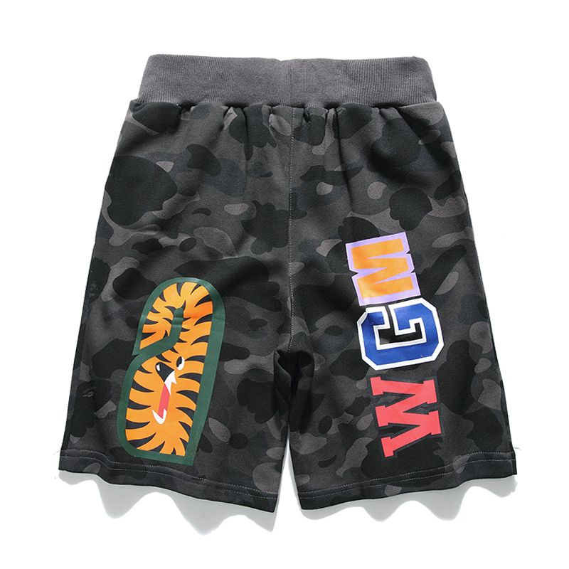 Bape ABC CAMO SHARK SWEAT SHORTS MENS black