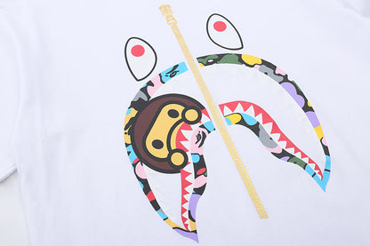 TSHIRT BAPE Multi Camo Milo Shark Gold Zip