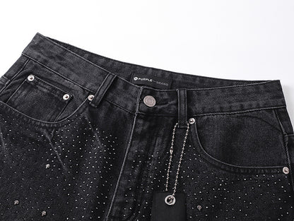 PURPLE PANT RHINESTONE BAGGY PU821