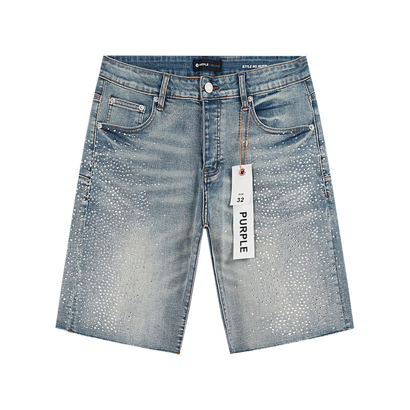PURPLE BRAND DENIM RHINESTONE SHORT PU525