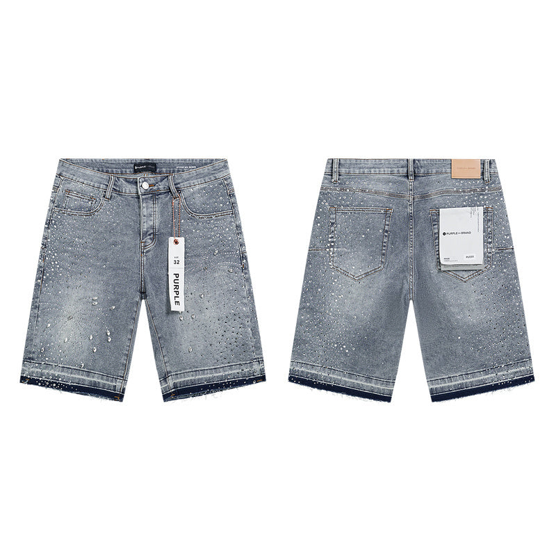 PURPLE BRAND DENIM RHINESTONE SHORT PU533