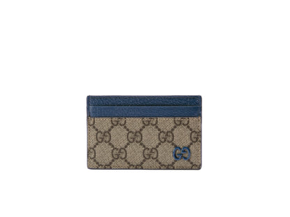 GUCCI CARDHOLDER BLUE/BEIGE CANVAS