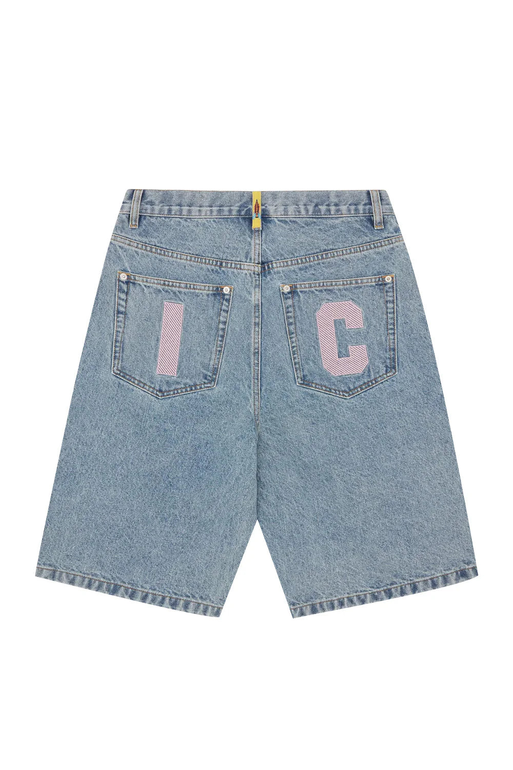 IceCream Running Dog Denim Short Heavy Wash Blue (Pink Print)